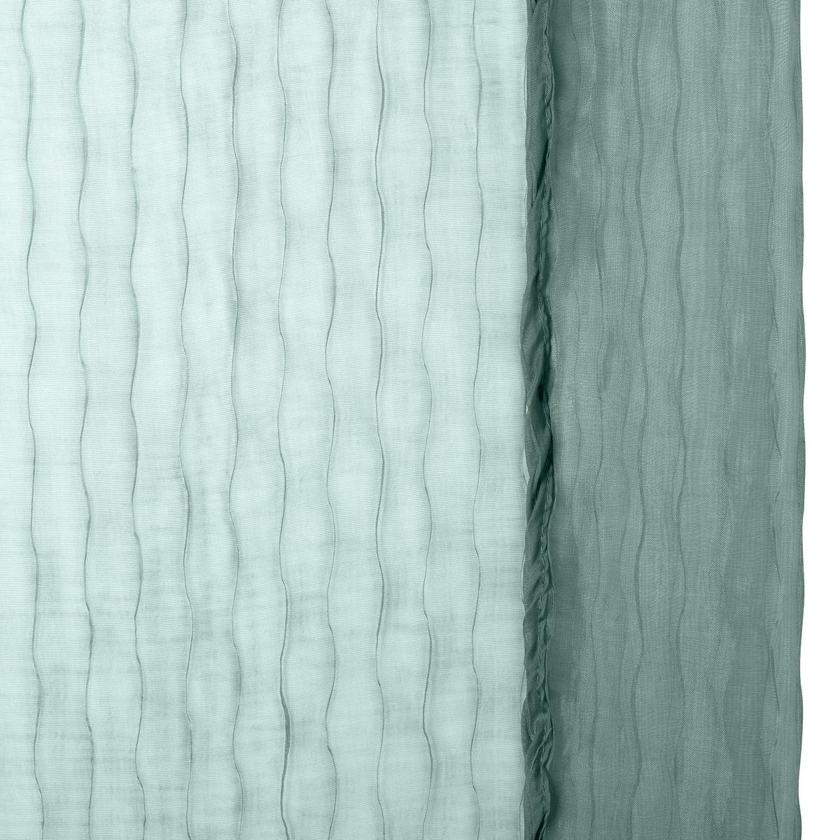Voilage rayures texturées MILA vert celadon, ATMOSPHERA