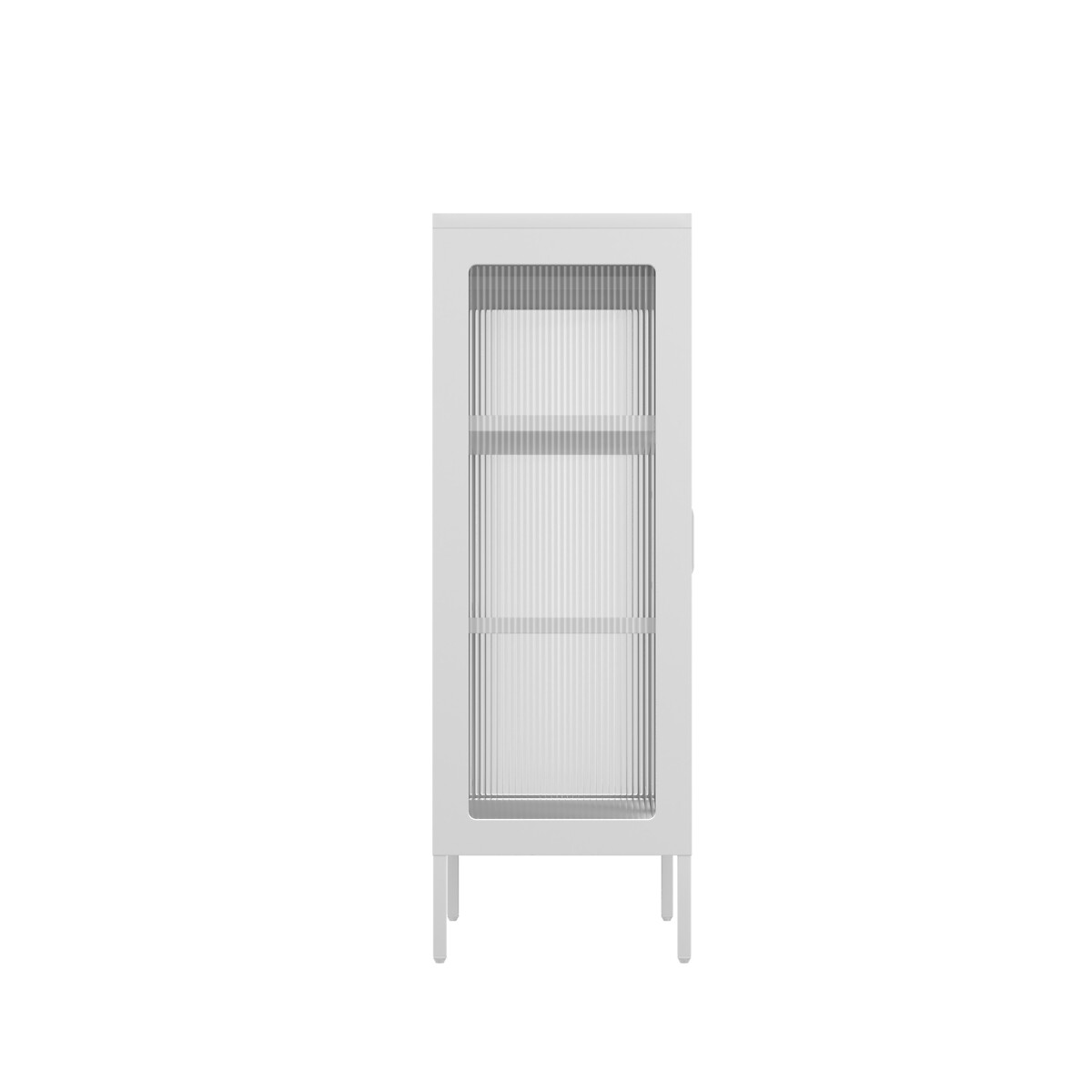Frederic Industrial 2 Door Metal Sideboard with Reeded Glass Doors white, SO'HOME