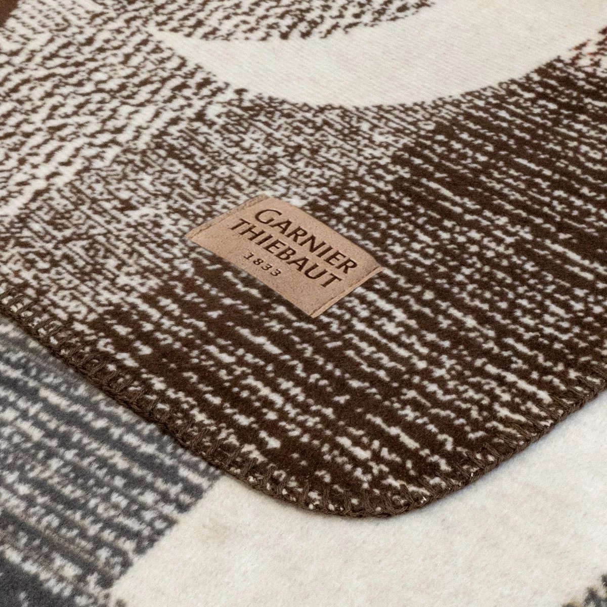 Plaid coton mélangé TEXTURES argile, GARNIER THIEBAUT