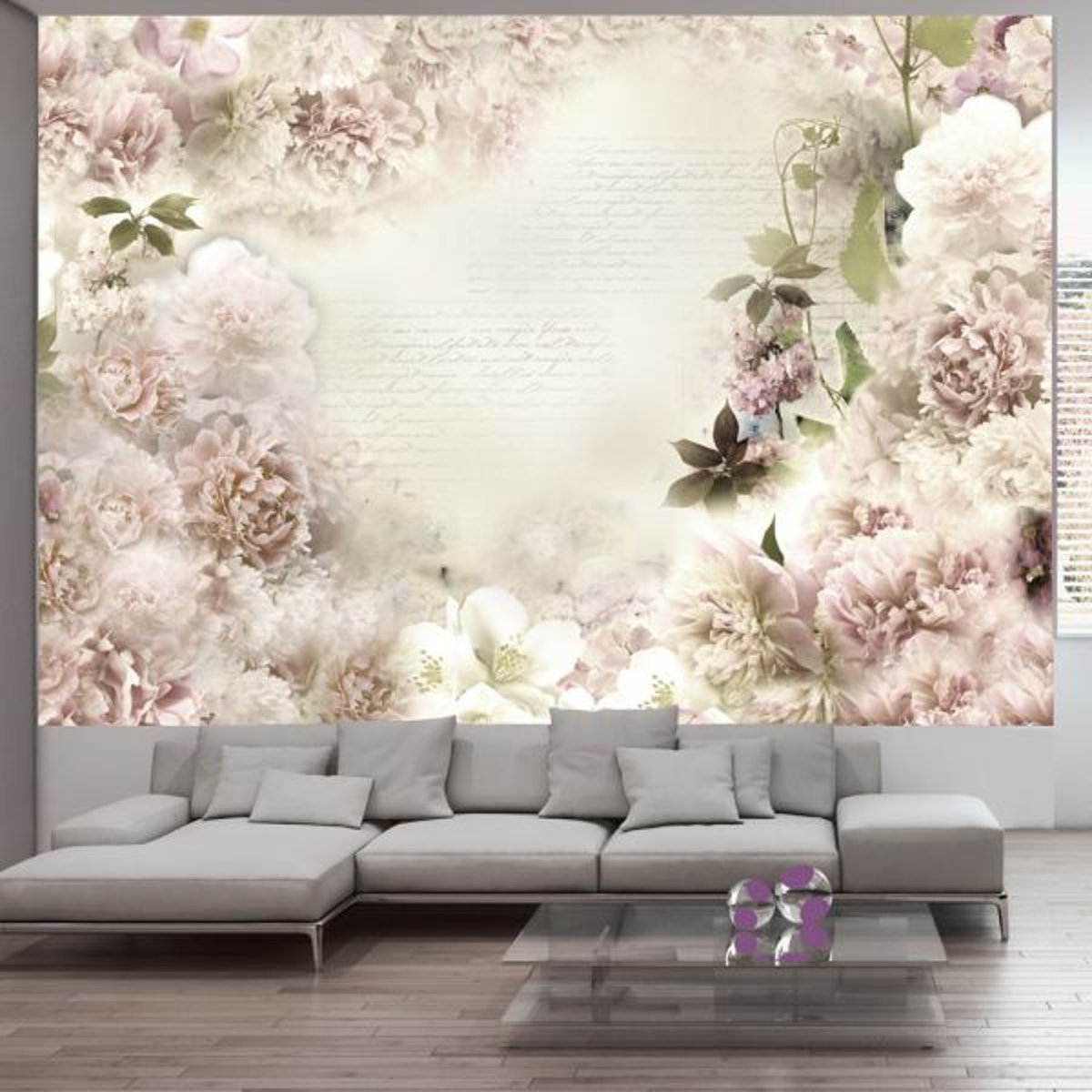 Papier peint intissé panoramique Fleurs Subtle scent multicouleur, EDEN