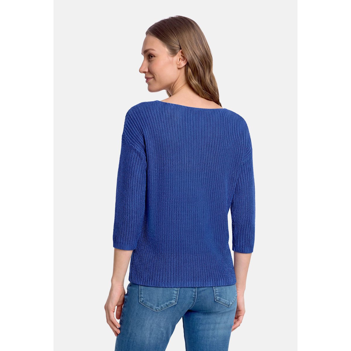 Pull-over en maille basique de texture côtelée adria blue, BETTY BARCLAY