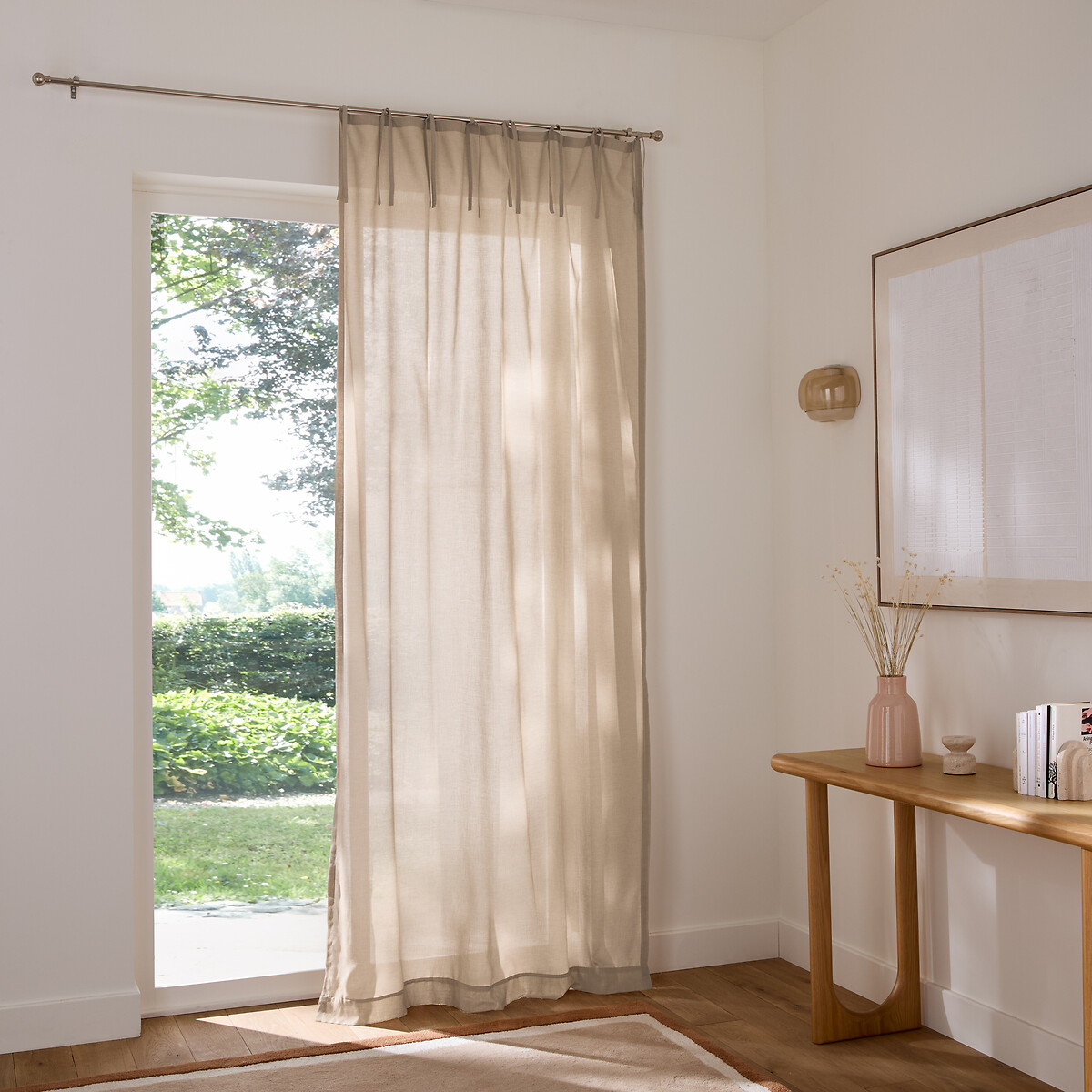 Scenario Tie-Finish Sheer Curtain Panel natural, LA REDOUTE INTERIEURS