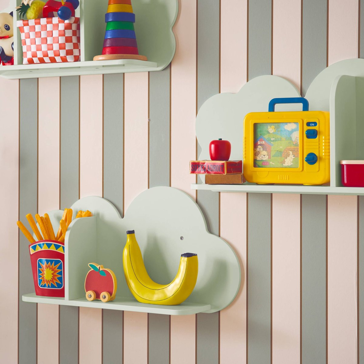 Etagère murale nuage pour chambre enfant (lot de 3) NEPHOS naturel, SWEEEK