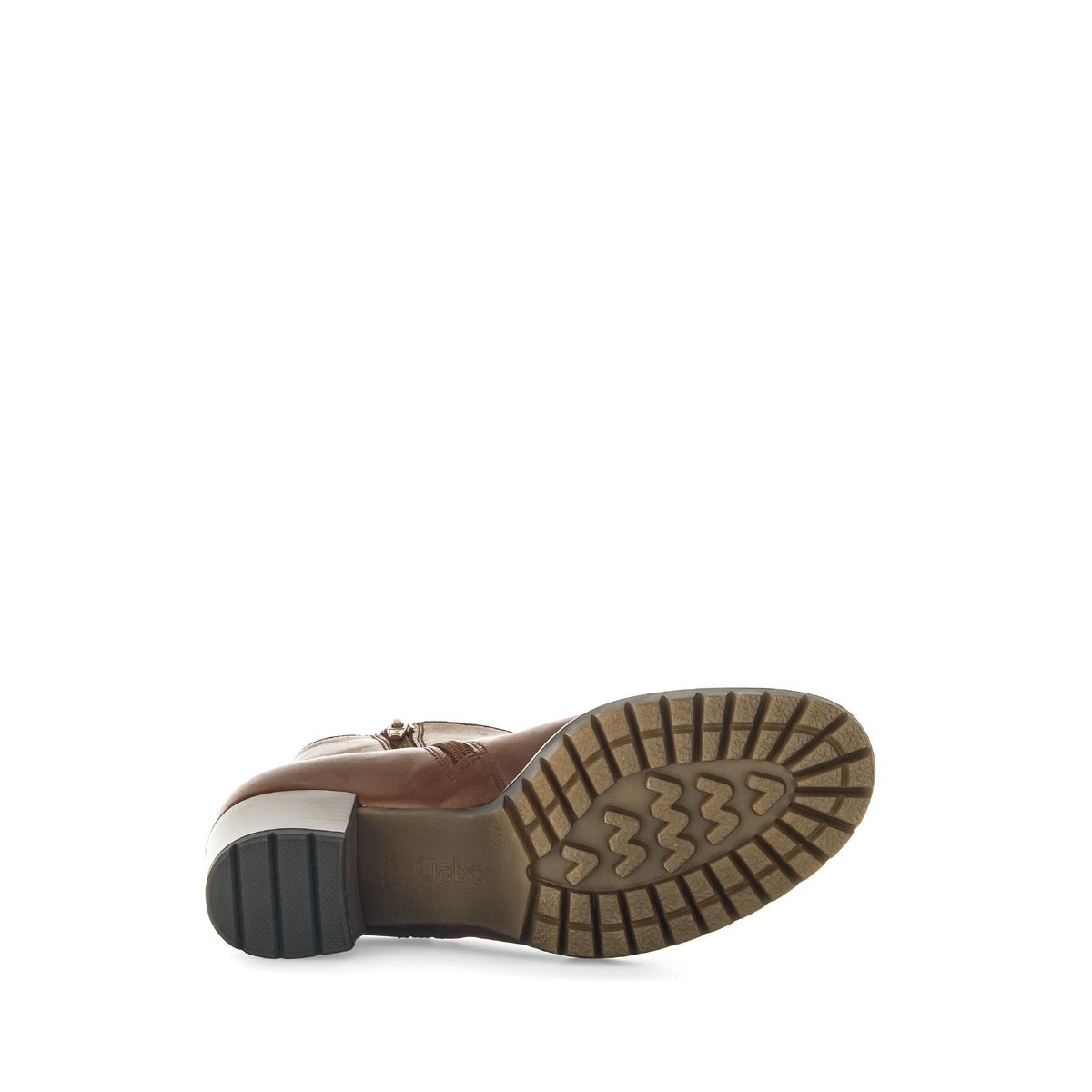 Bottines en cuir lisse à talon décroché marron, GABOR