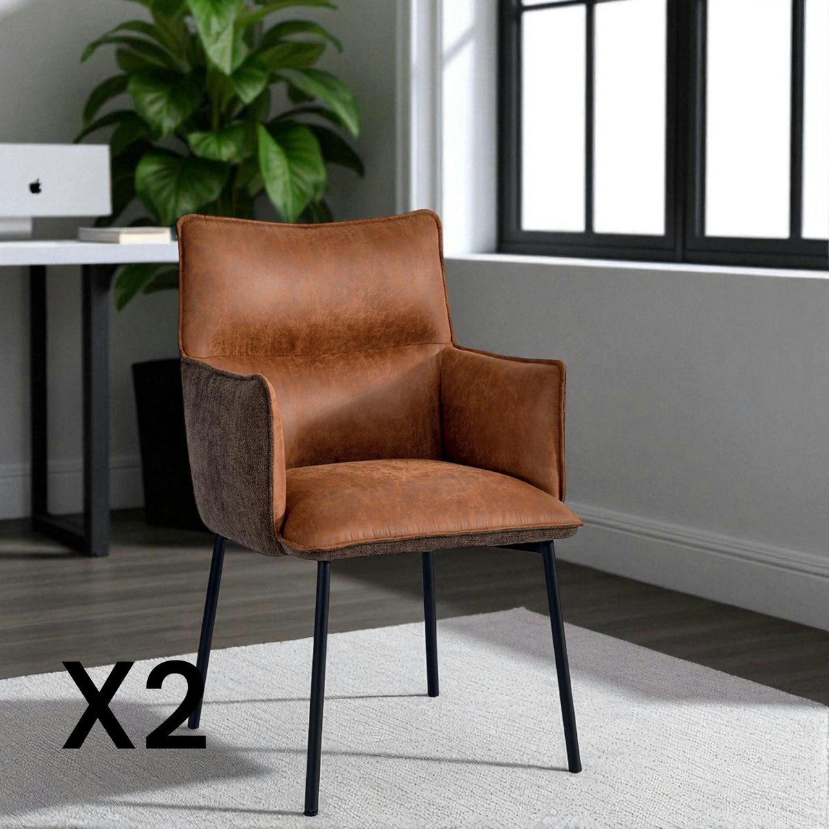 Chaise de table avec accoudoirs (lot de 2) KERALA marron, PIER IMPORT