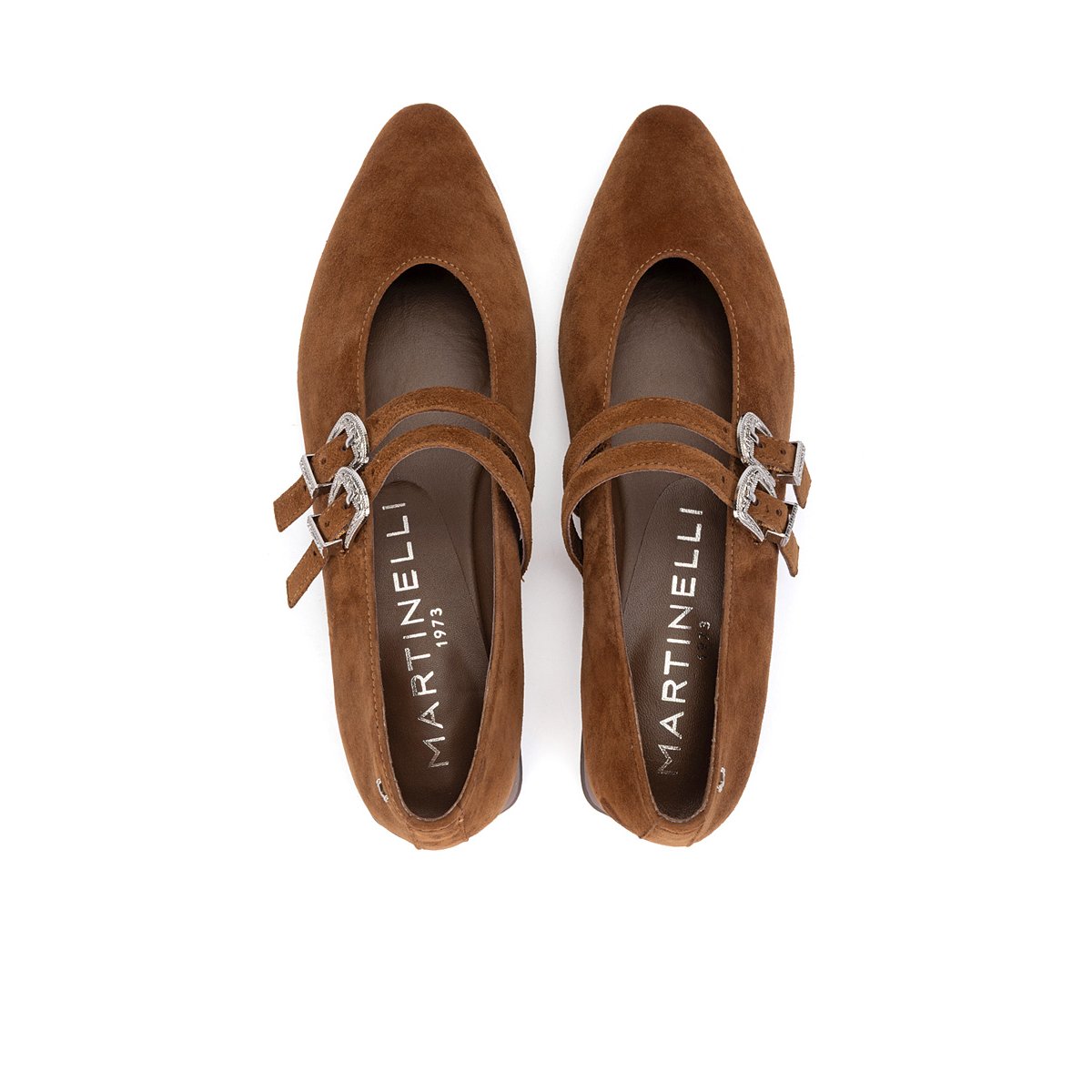 Ballerines cuir Vescia tabaco, MARTINELLI