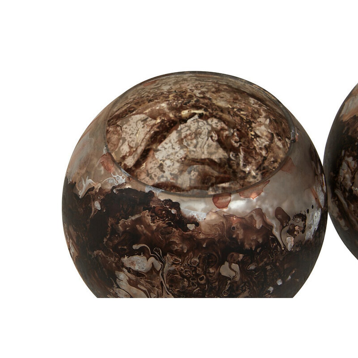 Set Of 3 Speckled Tealight Holders in Brown brown , ÉDITÉ