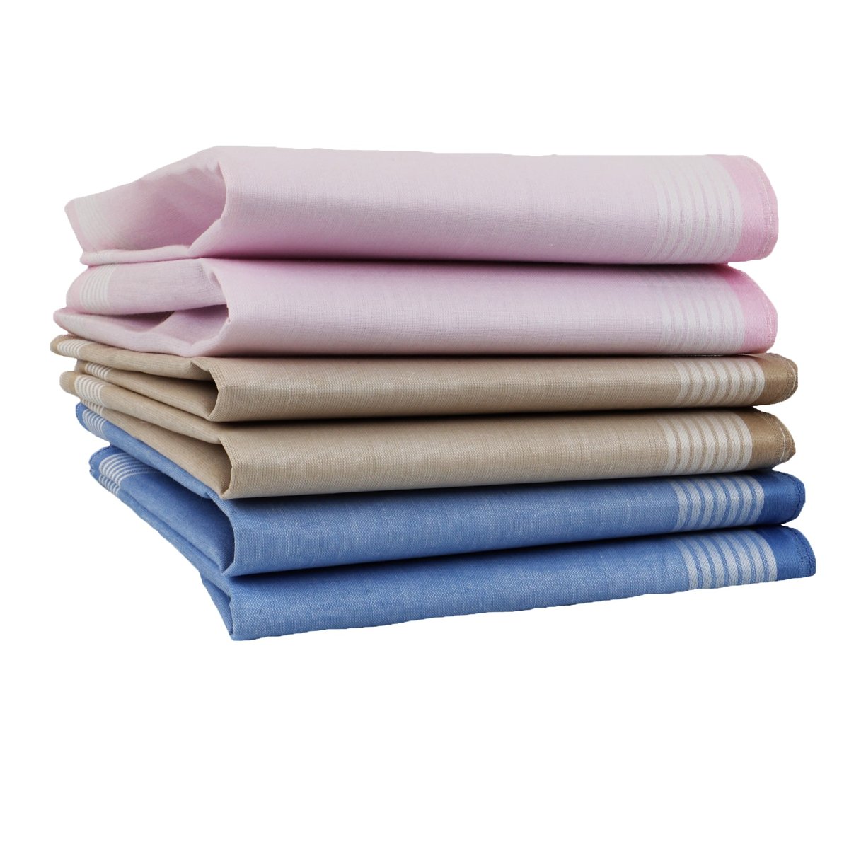 Lot de 6 mouchoirs en tissus imprimés MYA multicolore, LINANDELLE