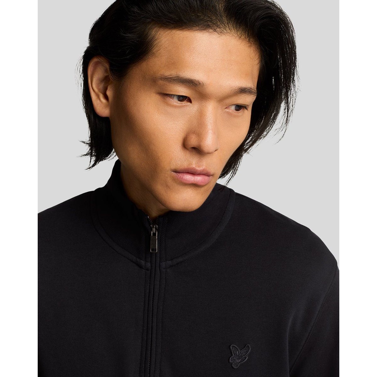 Sweat-shirt camionneur en coton noir jais, LYLE & SCOTT