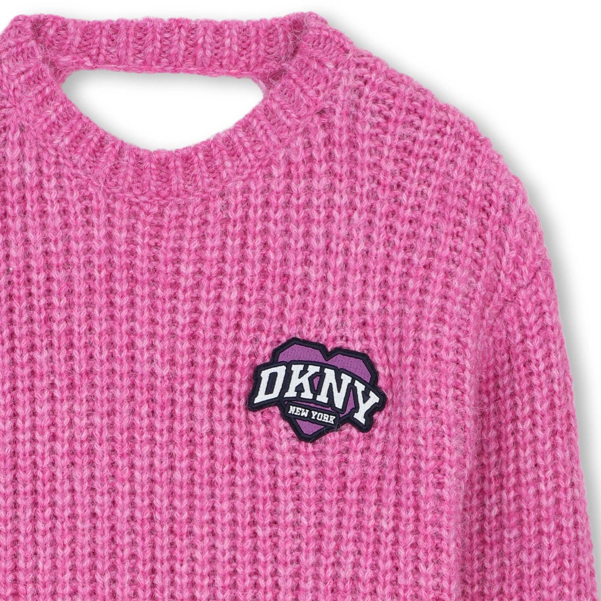 Pull tricot col rond begonia, DKNY