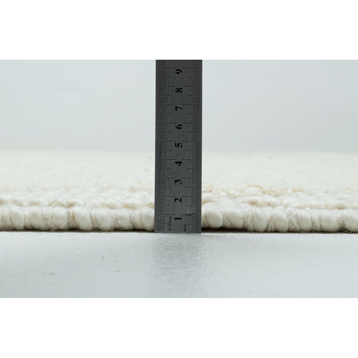Tapis salon Bergen tissé main laine naturelle naturel, THEKO