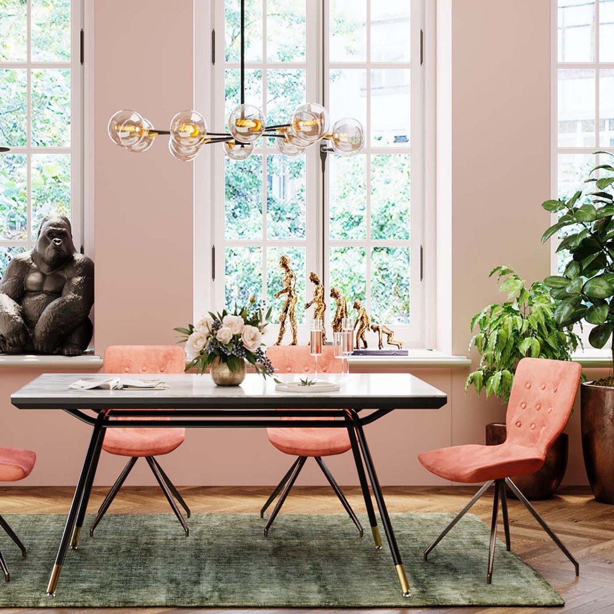 Table effet marbre, SOUTH BEACH blanc, KARE DESIGN