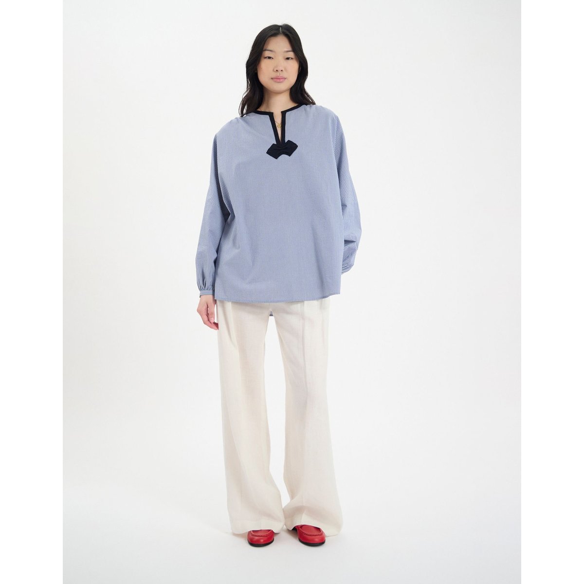 Top Ida en coton bleu bleu, INES DE LA FRESSANGE PARIS
