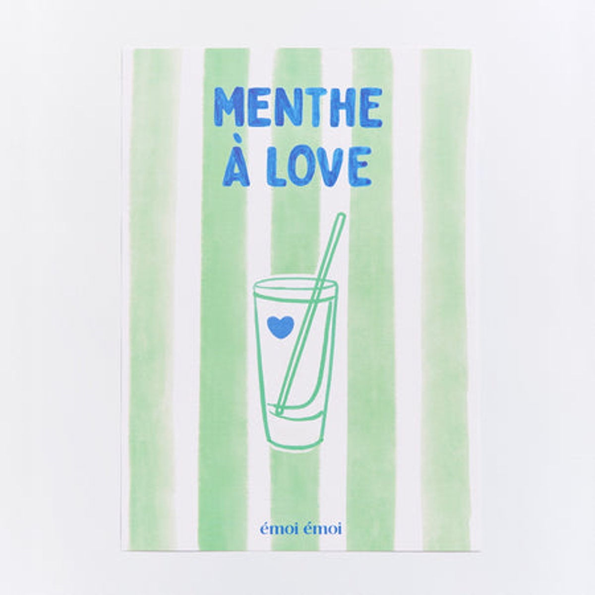Affiche Menthe à love rayures vertes, EMOI EMOI