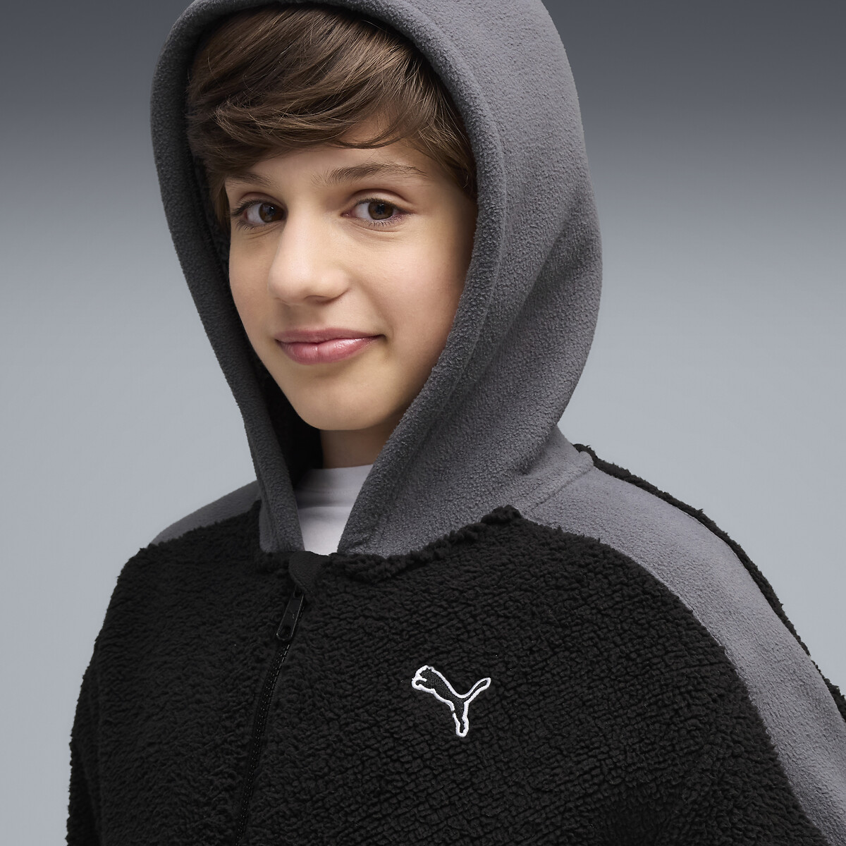 Veste zippée en molleton noir/gris, PUMA