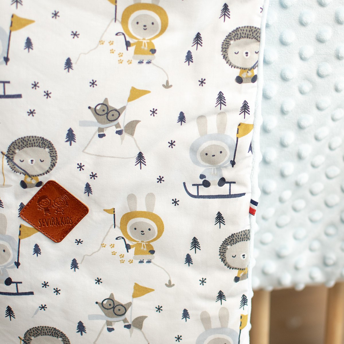 Couverture réversible en minky ELI ESKIMO eskimo, bleu, SEVIRA KIDS