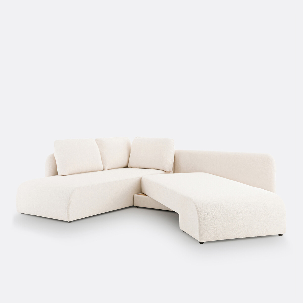Sofá cama rinconero bouclette, Gina crudo, LA REDOUTE INTERIEURS
