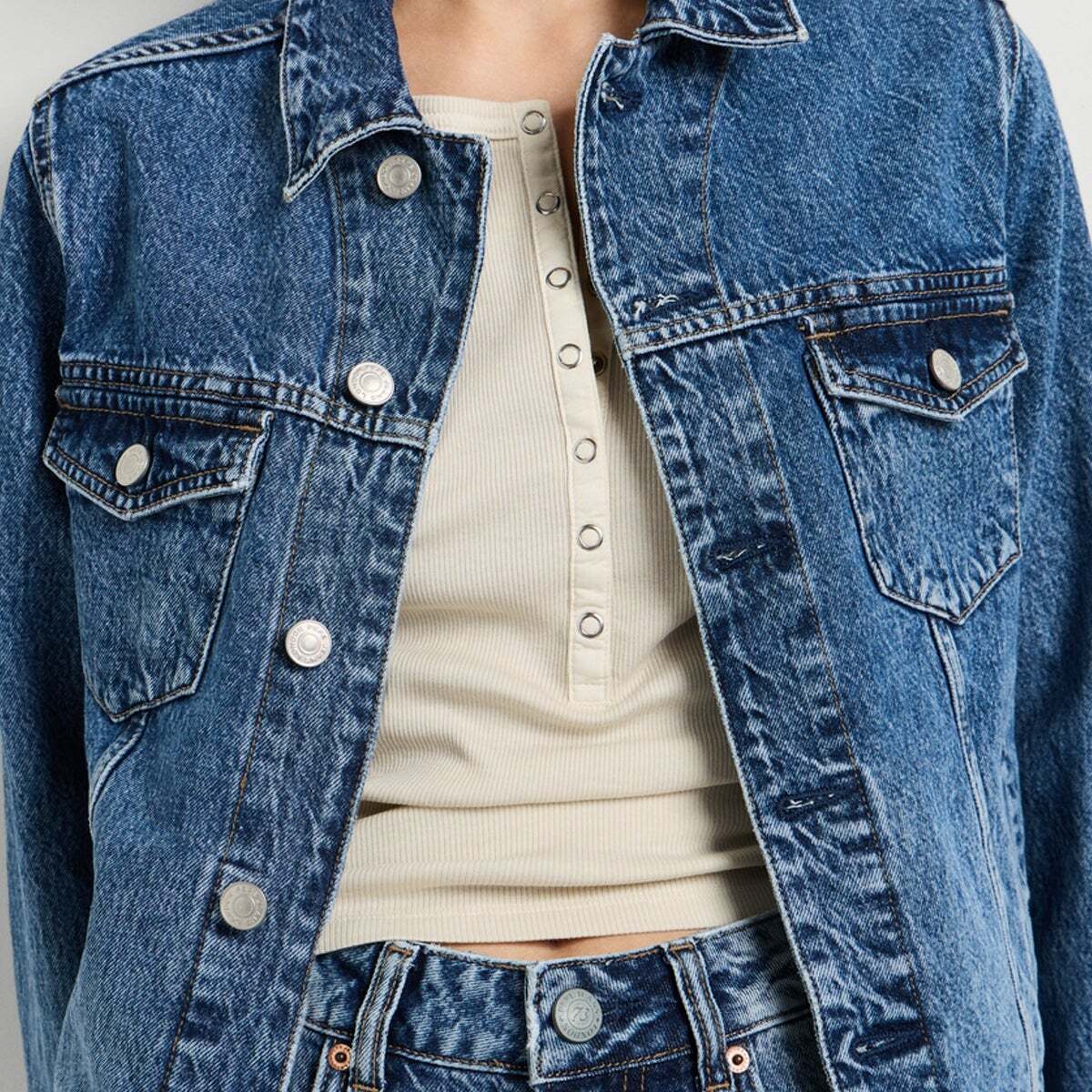 Veste Coupe Regular En Denim pierre moyenne, PEPE JEANS