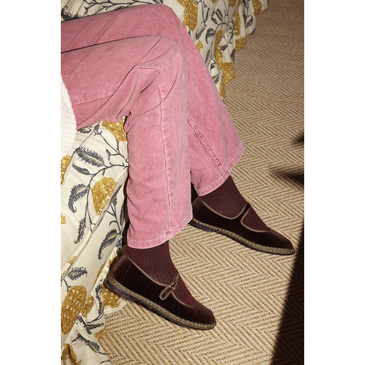Ballerines Mary-Jane en velours Sethe noir/marron, FLABELUS