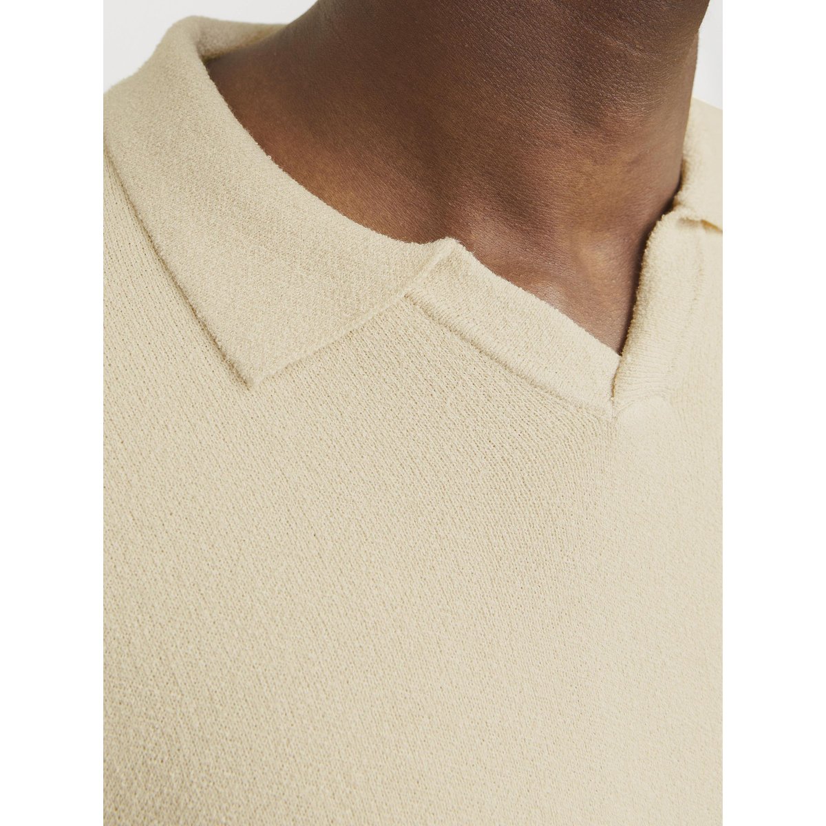 Polo Tricoté blanche - summer sand, JACK AND JONES PREMIUM