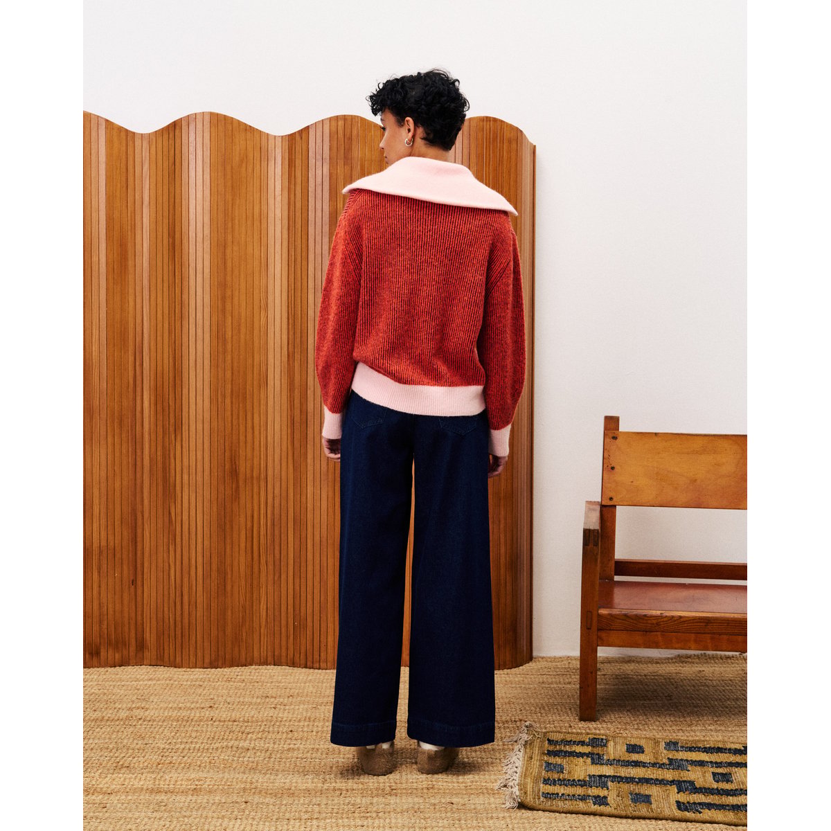 Pull col roulé PALOMA rouge, FRNCH