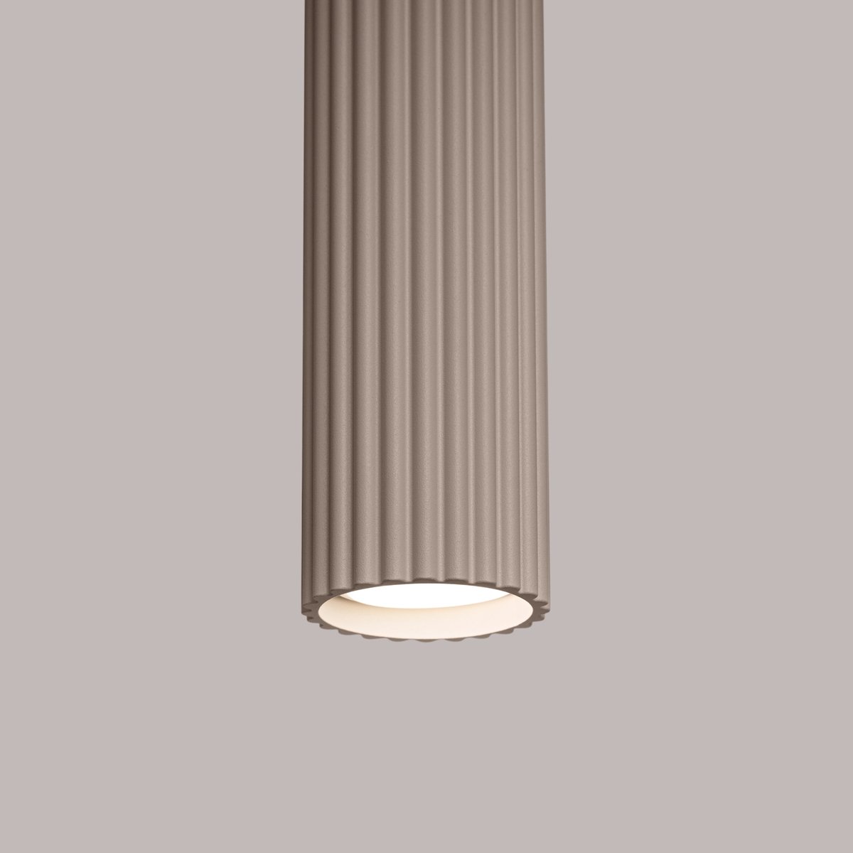 Suspension Aluminium Taupe GU10 1 Karbon marron, EDEN