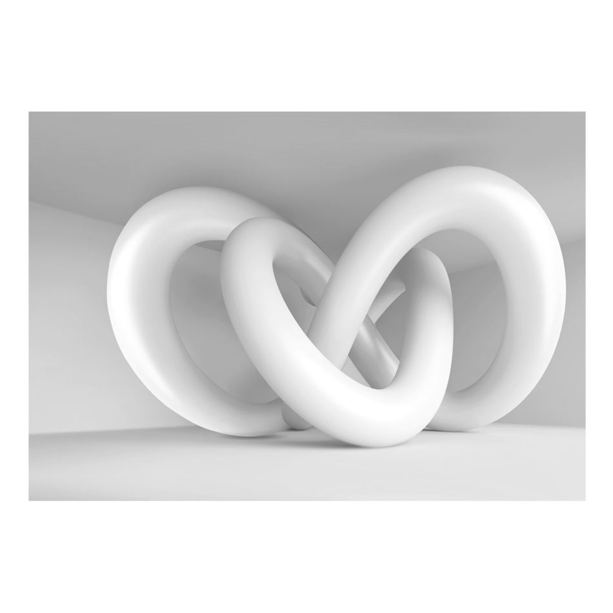 Papier peint intissé panoramique 3D et Perspective White weave blanc, EDEN