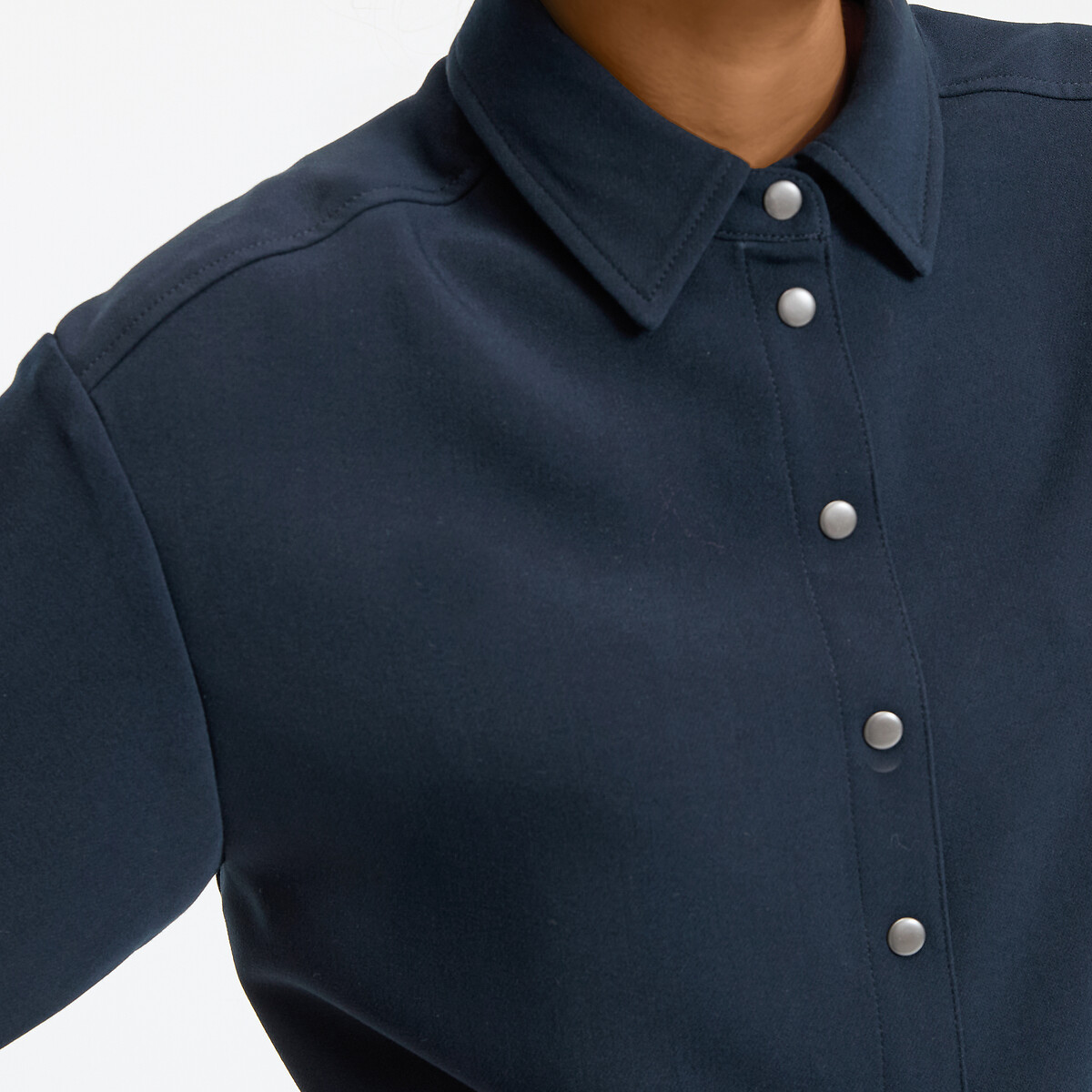 Short Sleeve Mini Dress with Pleated Skirt navy blue, LA REDOUTE COLLECTIONS