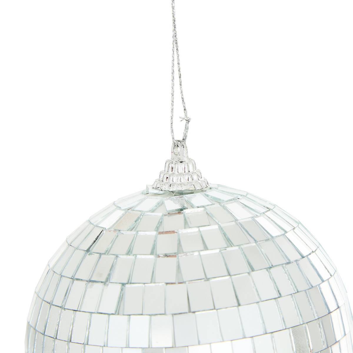 Boule de Noël facettée argentée D. 100 mm argent, FEERIC LIGHTS & CHRISTMAS