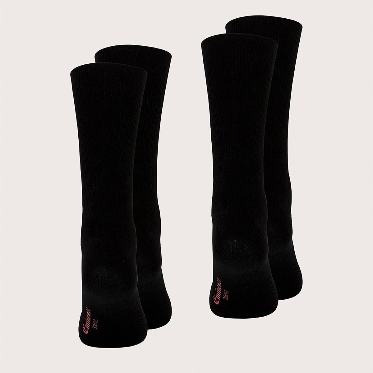Pack of 2 Pairs of Combed Cotton Crew Socks black, EMINENCE