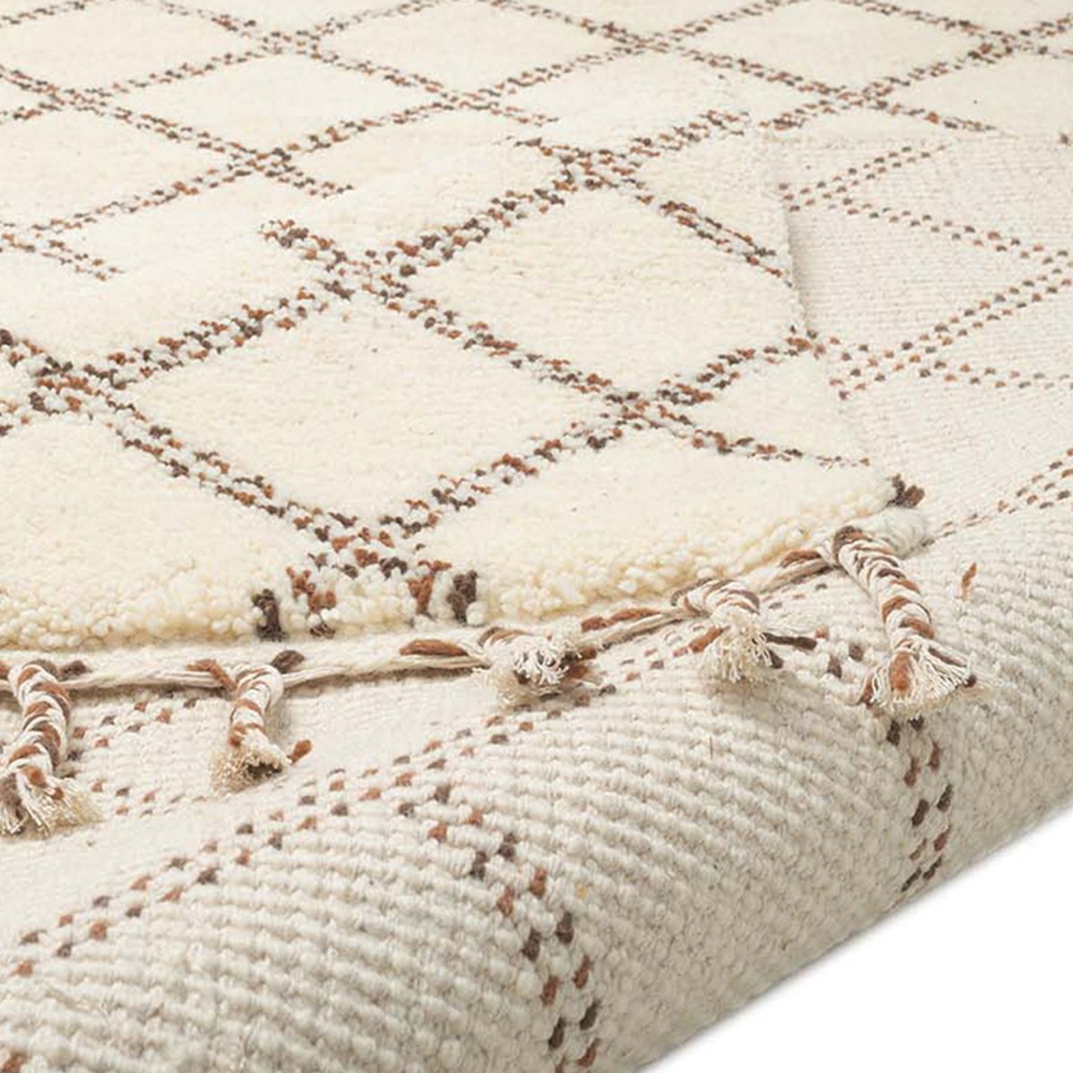 Tapis berbère original - MARMOUCHA noir / blanc, THEKO