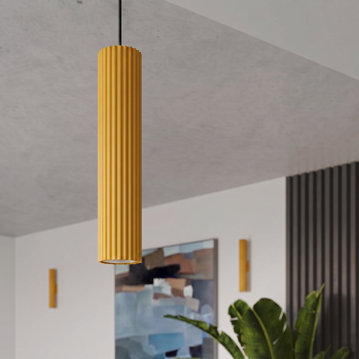 Plafonnier Aluminium Jaune GU10 1 KARBON jaune, EDEN