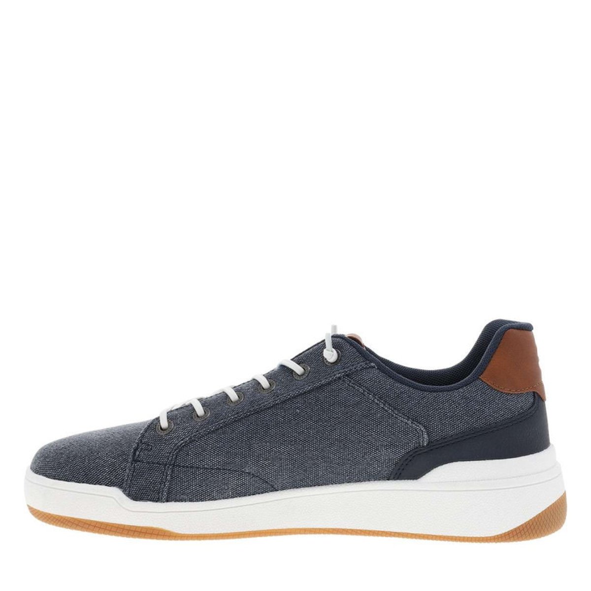Sneakers bleu marine avec un talon plat et des lacets élastiqués bleu foncé, BULLBOXER