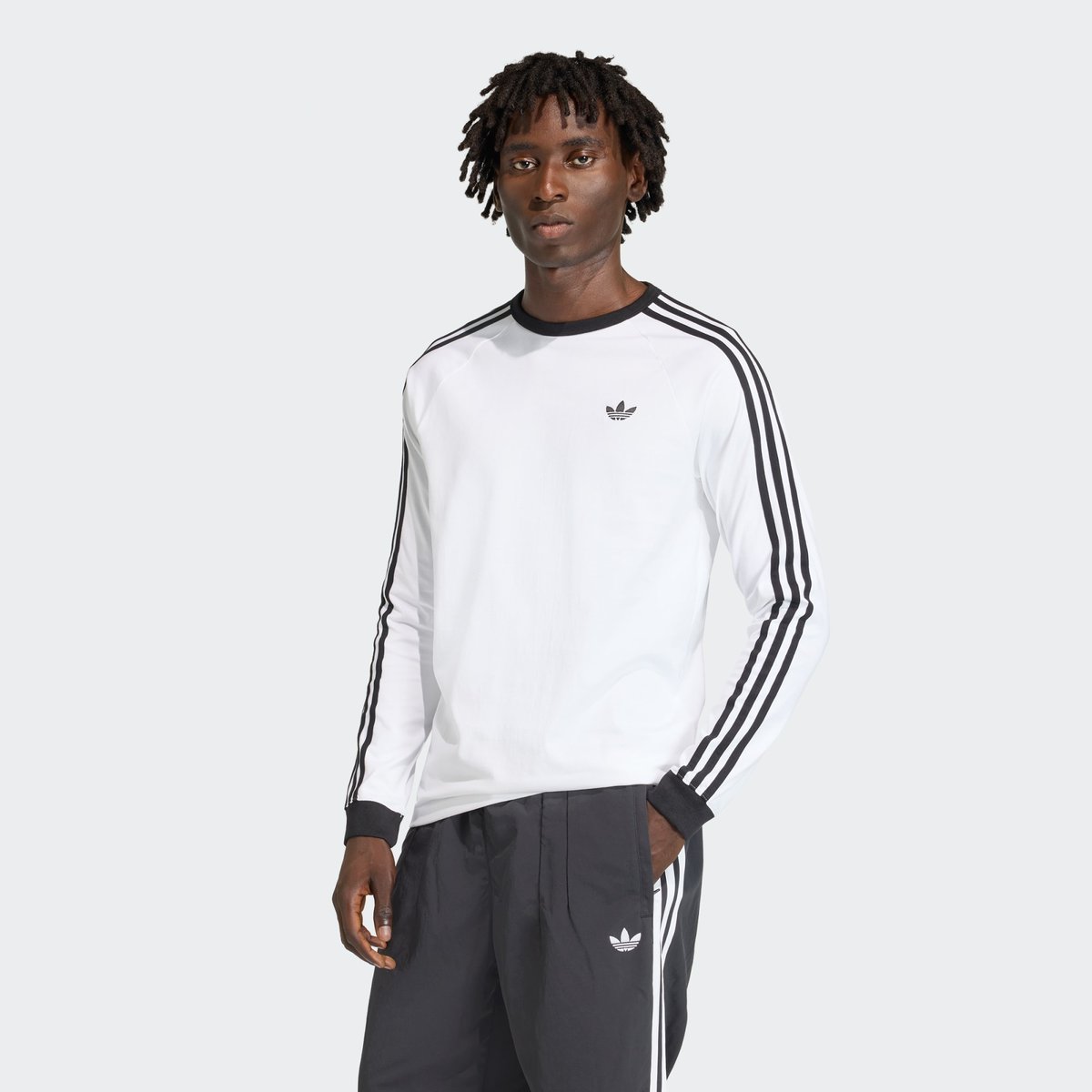 T-Shirt Manches Longues 3 Bandes T-Shirt Manches Longues 3 Bandes white, adidas Originals