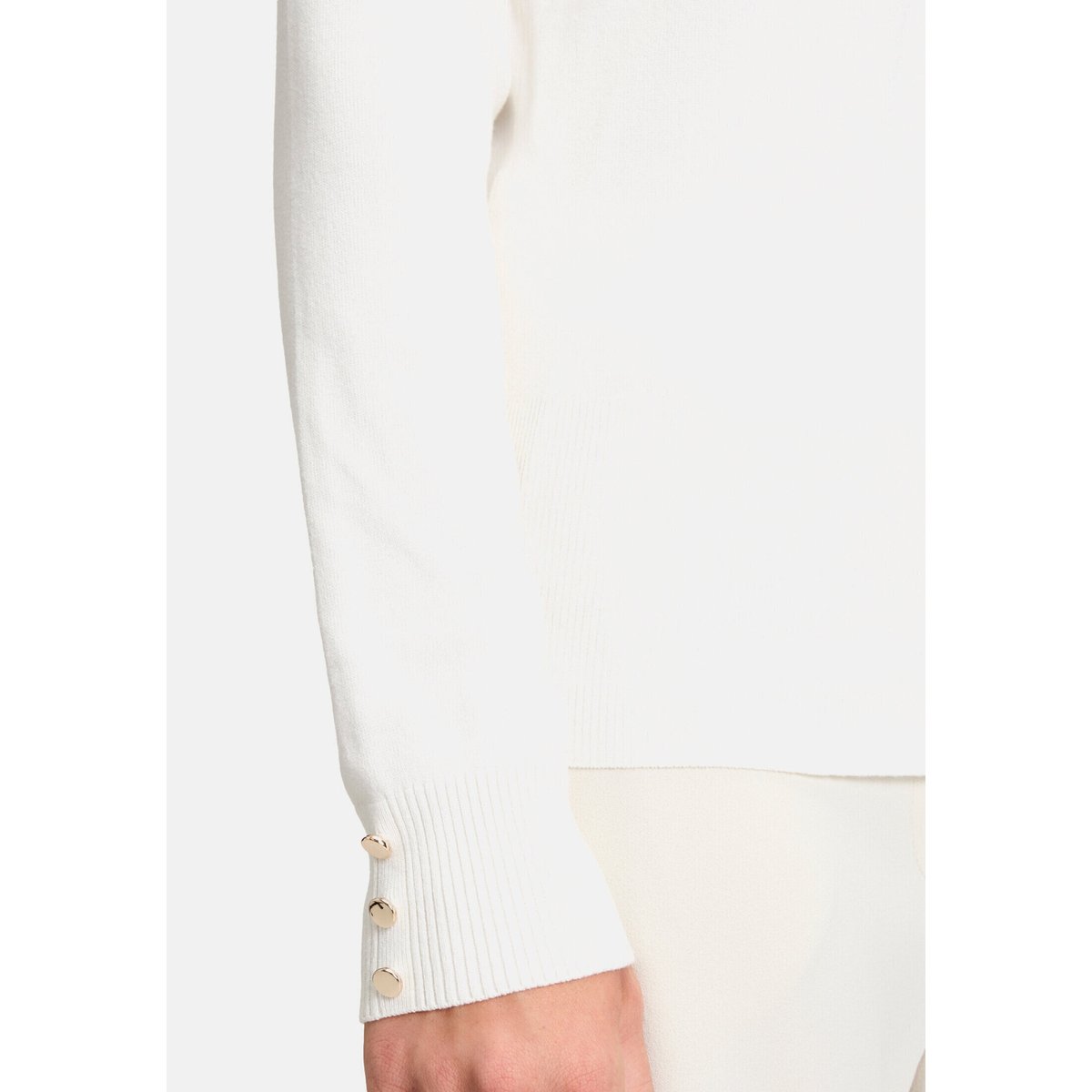 Pull-over à col roulé à manches longues blanc, BETTY BARCLAY