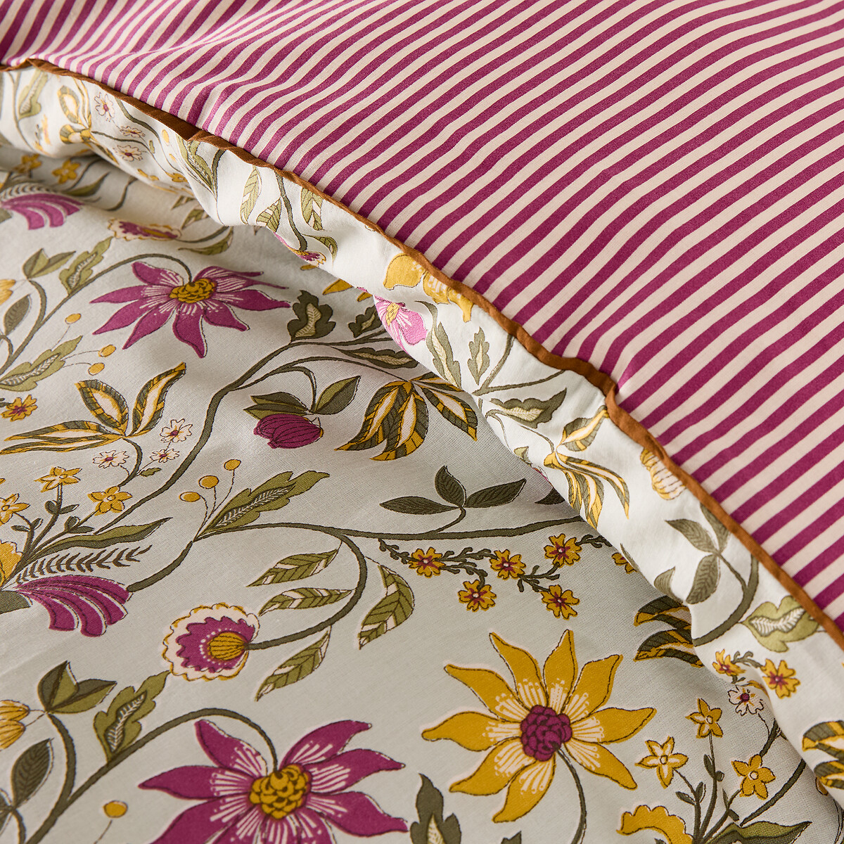 Funda nórdica de algodón lavado, estampado de flores, HARNEY estampado de flores, LA REDOUTE INTERIEURS