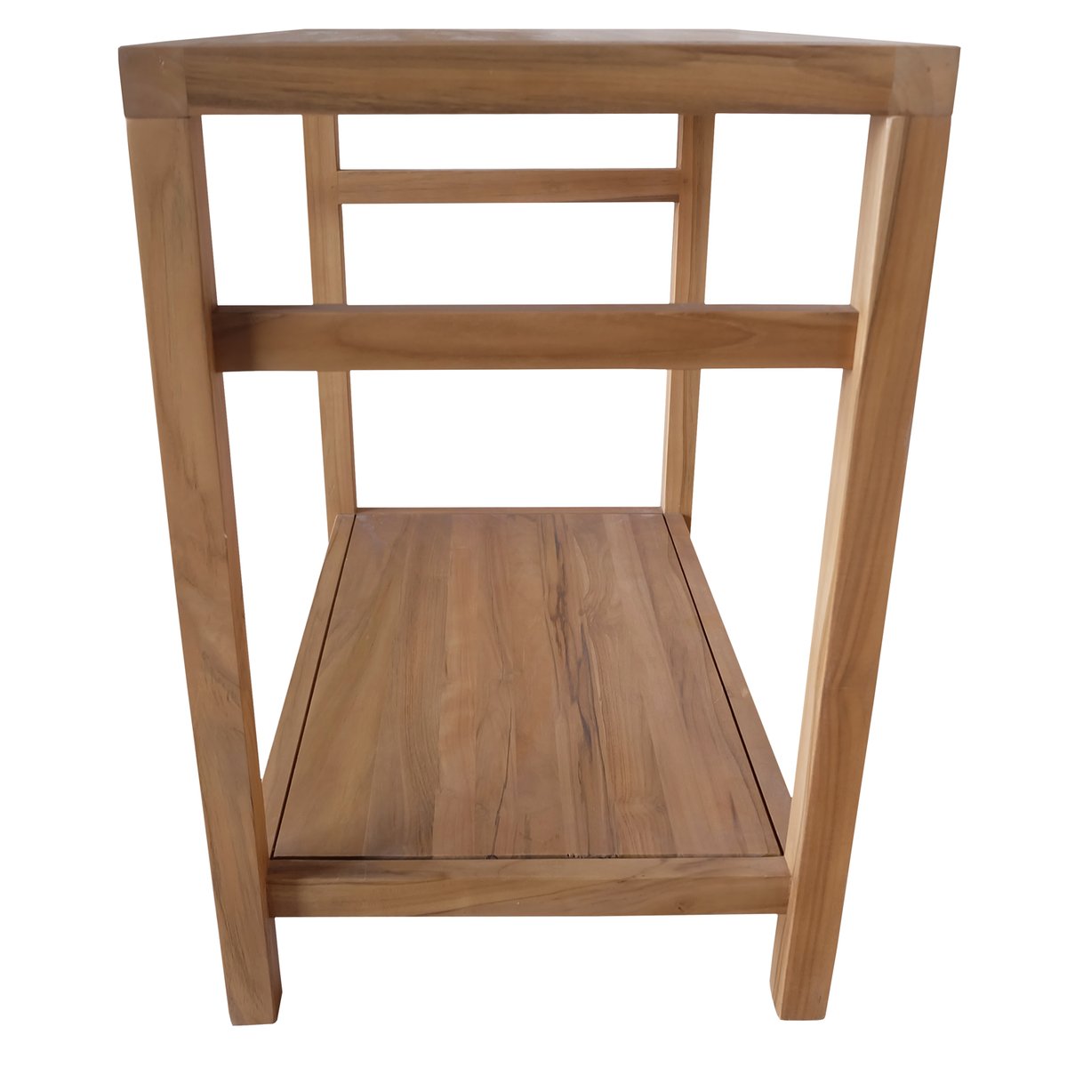 Meuble sous vasque en teck massif Dewi, DEWI bois foncé, HAPPY GARDEN