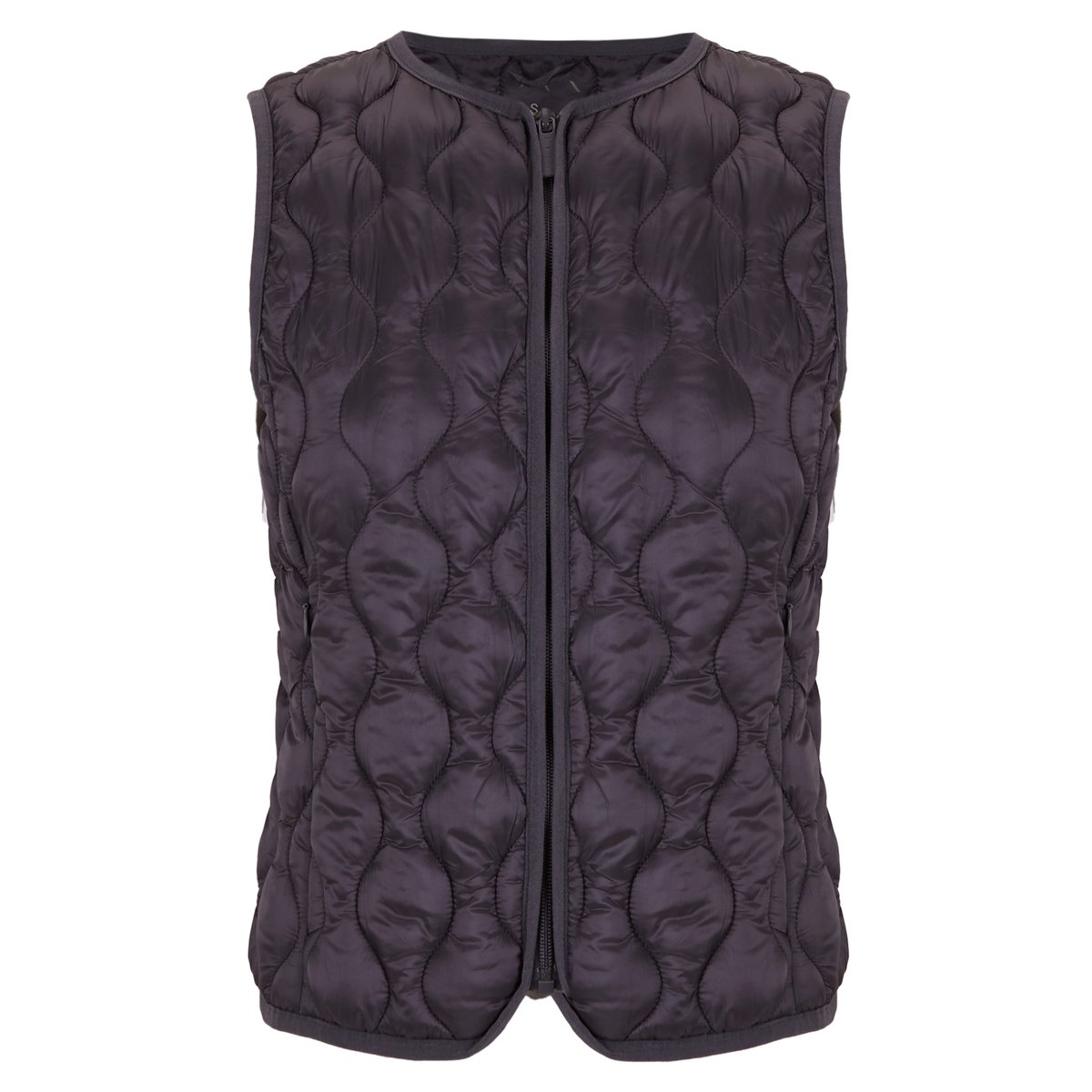 Doudoune sans manches de sport femme Kenal Coupe-vent avec poches gris foncé métallisé, BORN