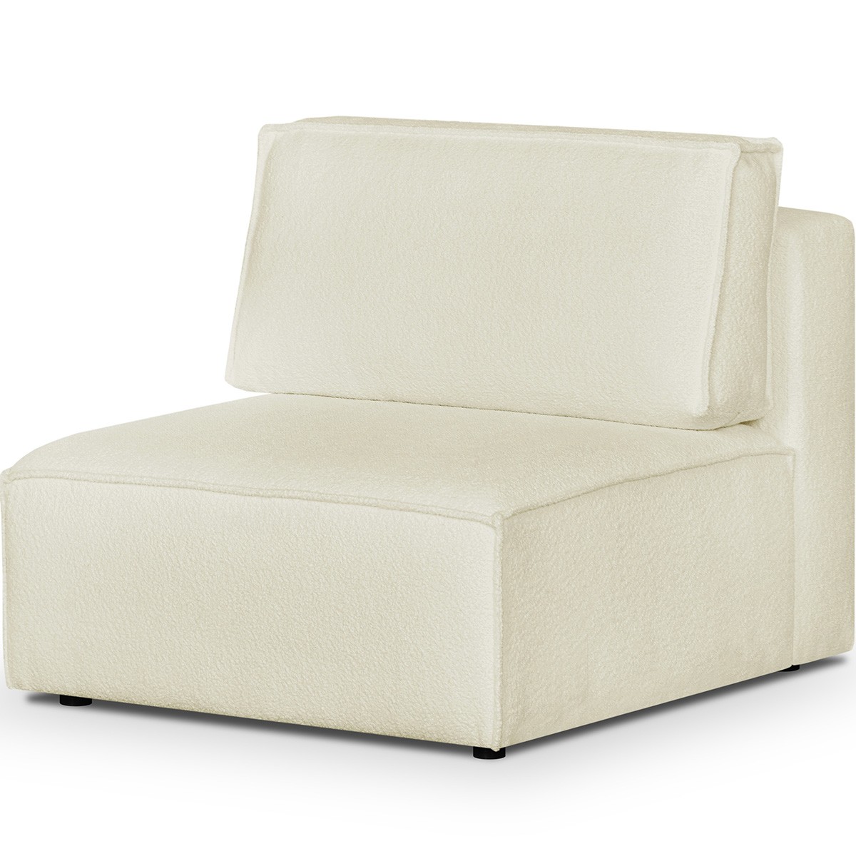 Canapé modulable 3 places en tissu bouclé - Harper Mod beige, HOMIFAB