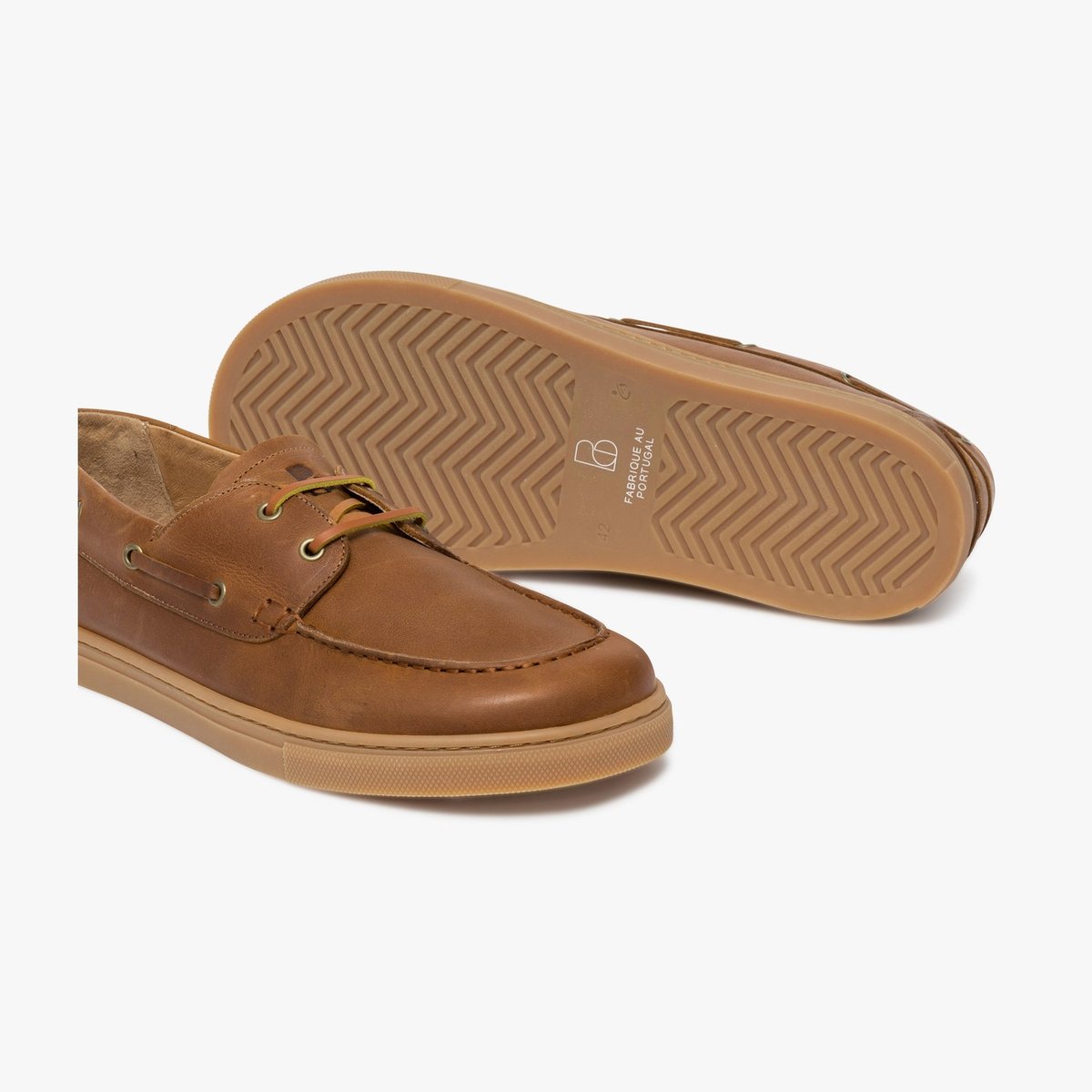 Derby en cuir EZIO - BAREFOOT MOC cognac, BOCAGE