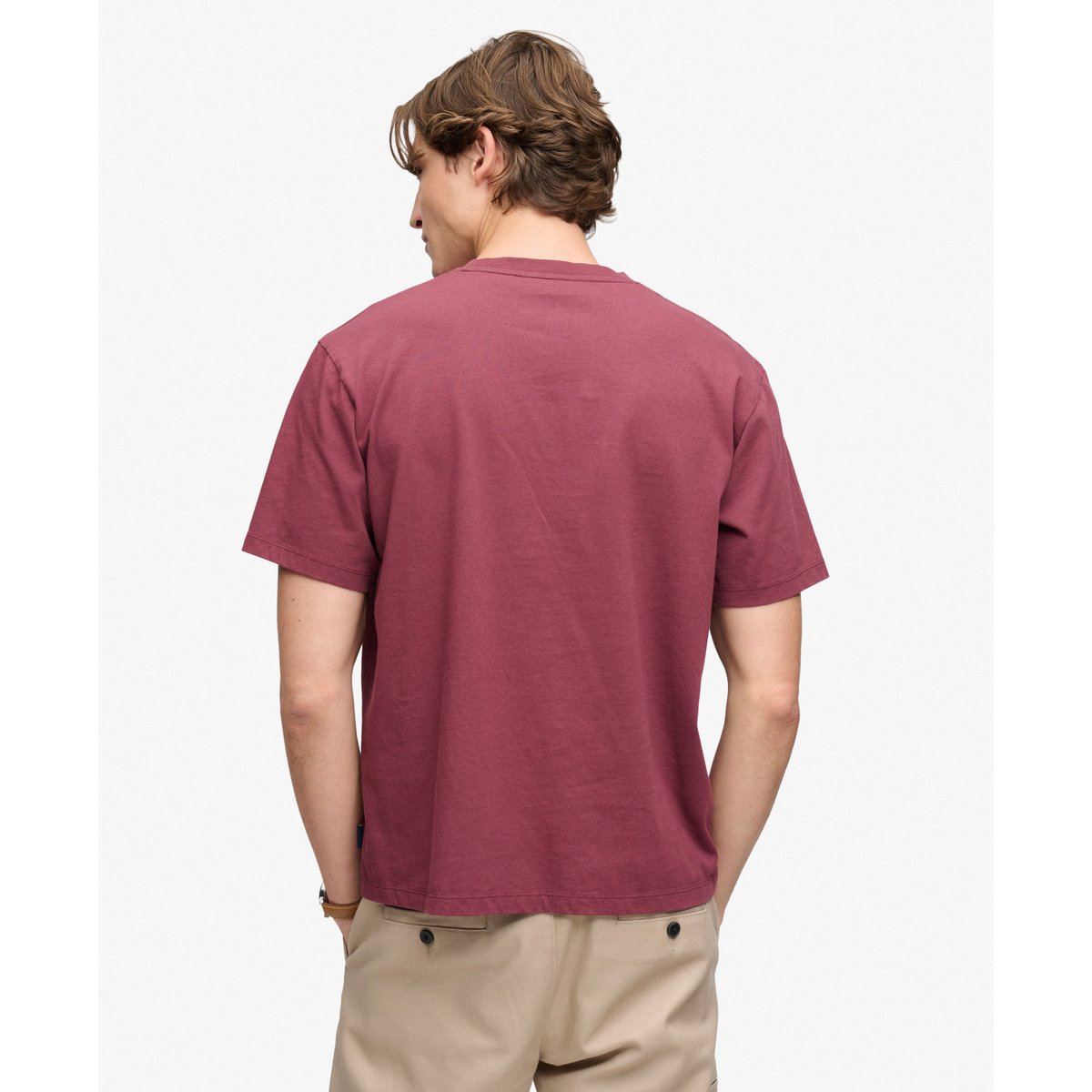 T-shirt Micro Logo rouge porto tawny, SUPERDRY