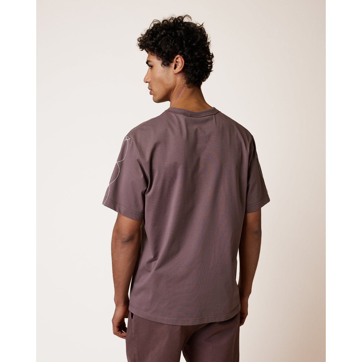 T-shirt en maille violet grisé, FAGUO