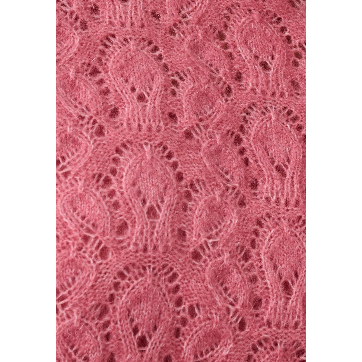Pull ajouré mélange laine et alpaga vieux rose, DAMART