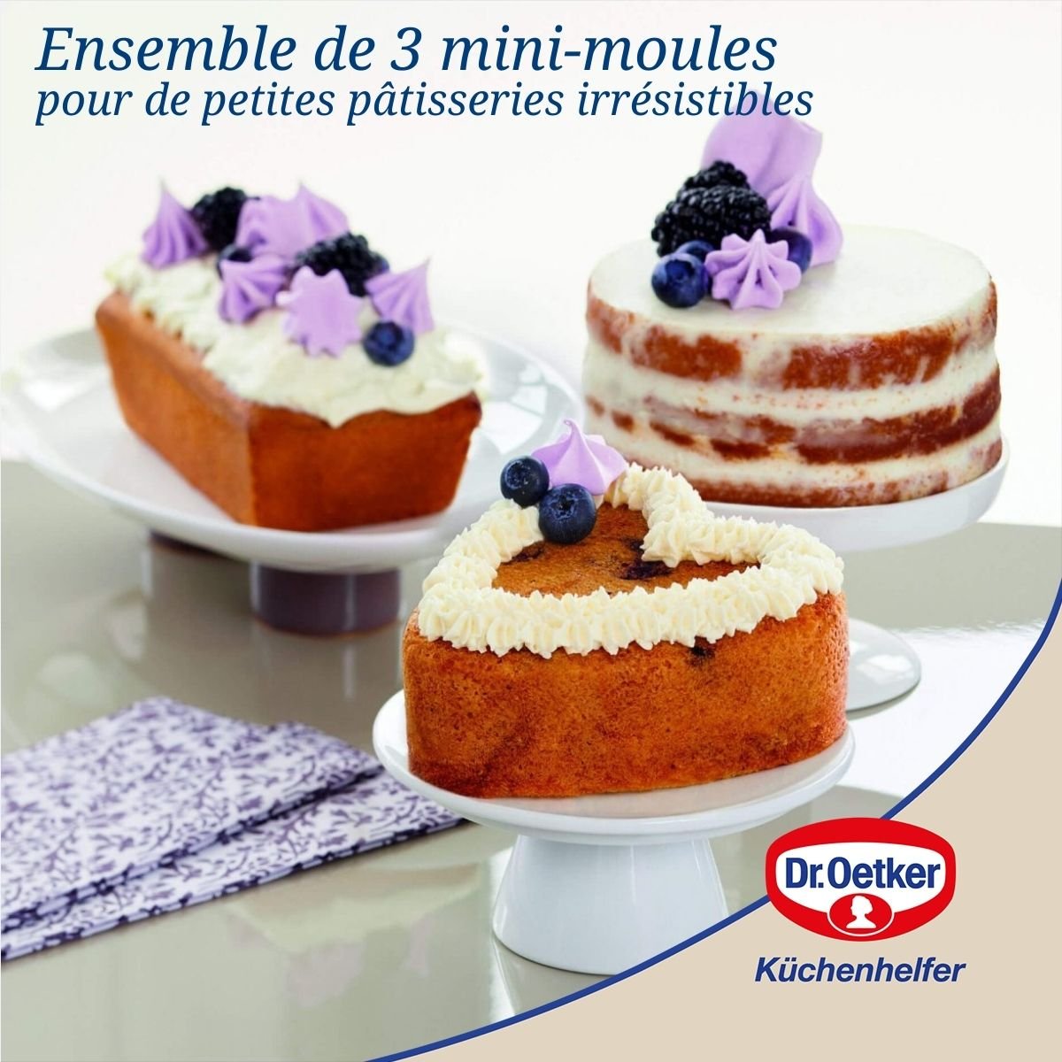 Set de 3 mini moules EXCLUSIVE blanc, DR OETKER
