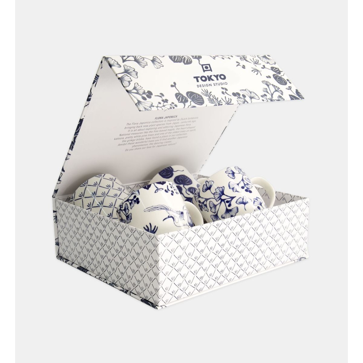 Coffret de 4 mugs bleu et blanc, TOKYO DESIGN STUDIO