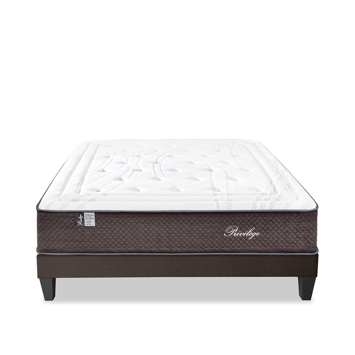 Ensemble Matelas Hybride PRIVILÈGE avec sommier blanc, BELLECOUR