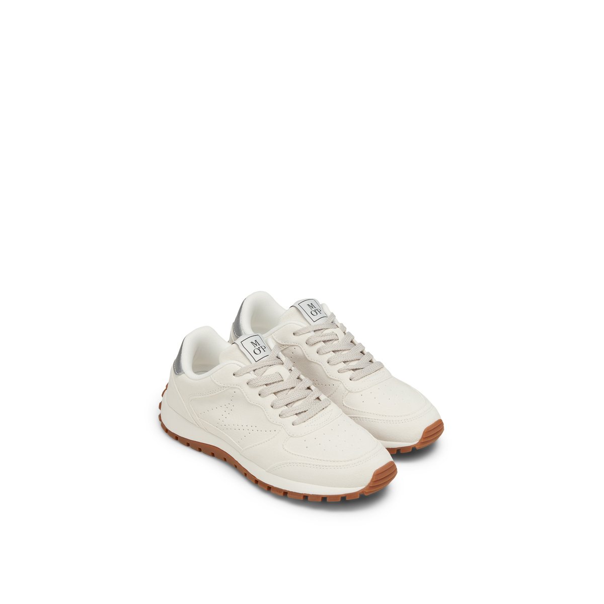 Baskets en cuir velours doux blanc, MARC O'POLO