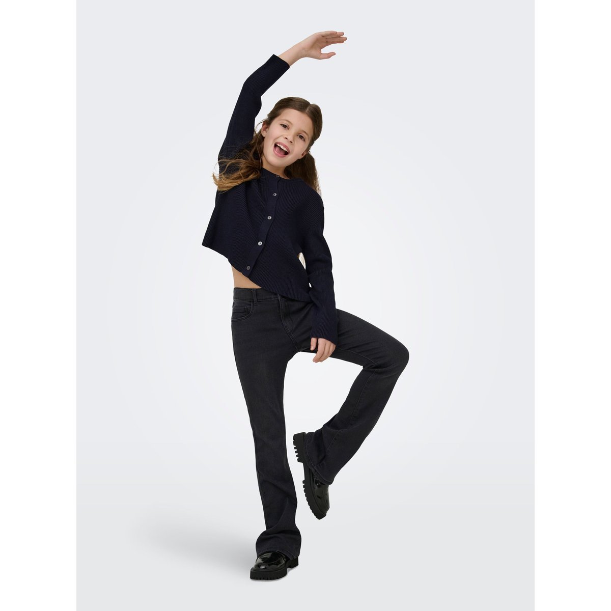 Jean Flared washed black, KIDS ONLY