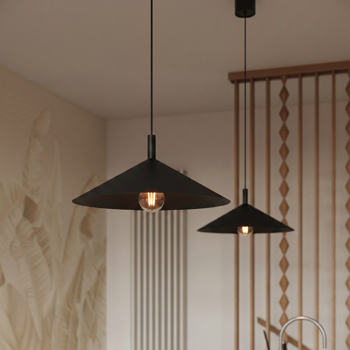 Suspension Acier Noir E27 1 NOX noir, EDEN