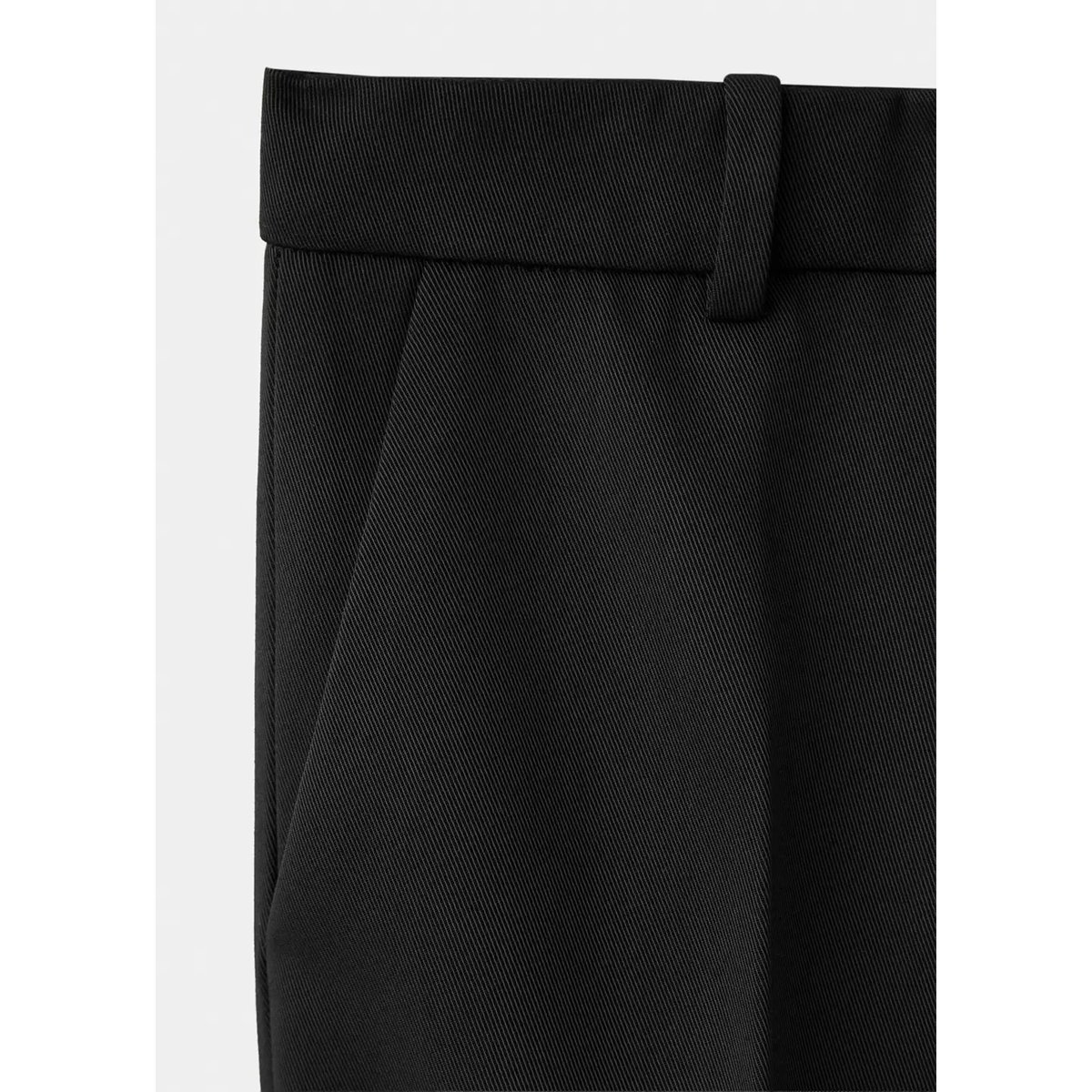 Pantalon droit taille basse noir, MANGO
